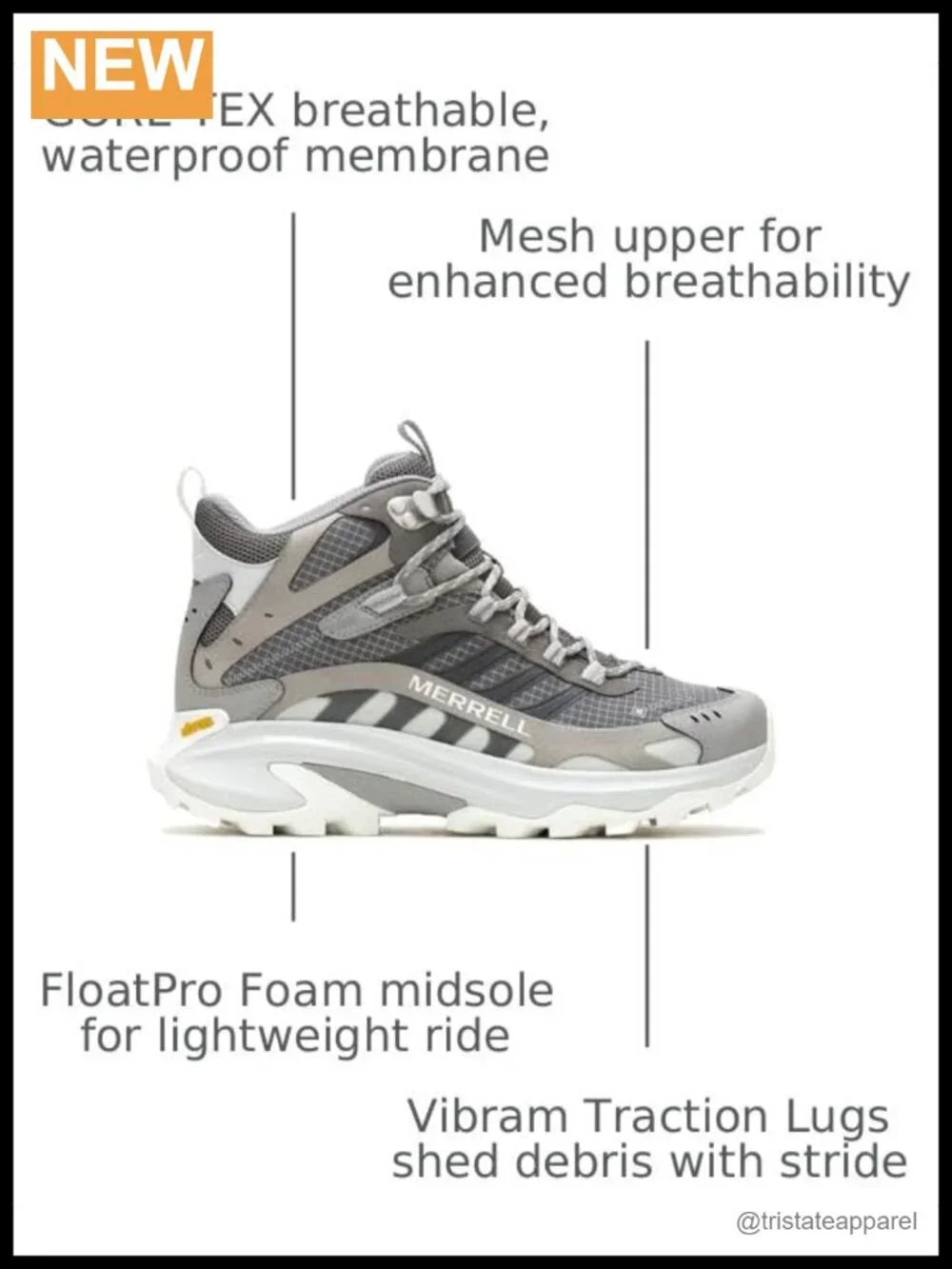 Waterproof Mid Hiking Boots with GORE-TEX - Lace Up Ankle High